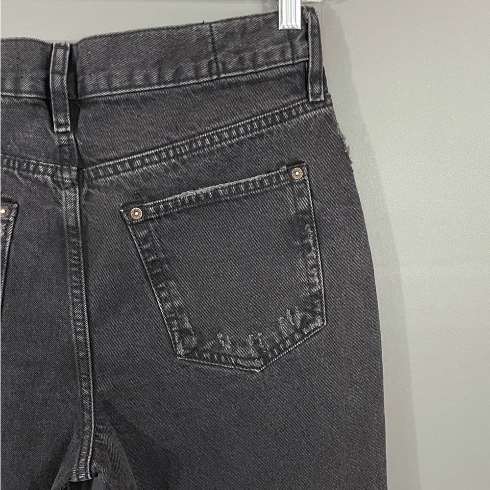 Free People The Lasso Jean Distressed Washed Black Straight Leg NWT - Picture 9 of 12